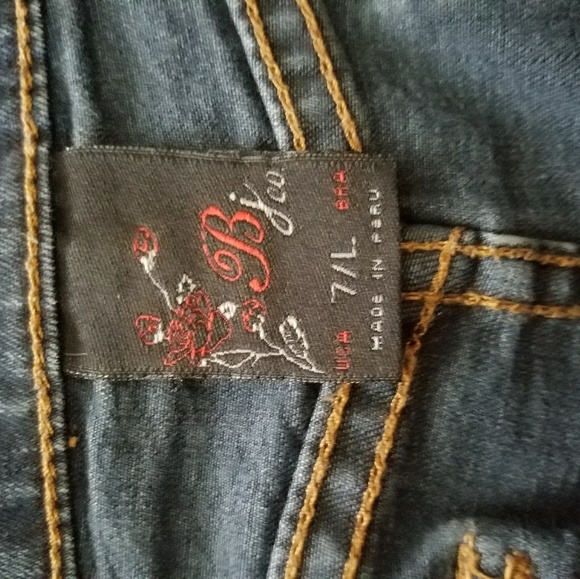 Indigo Distressed Denim Jean Mini Skirt - Picture 7 of 7